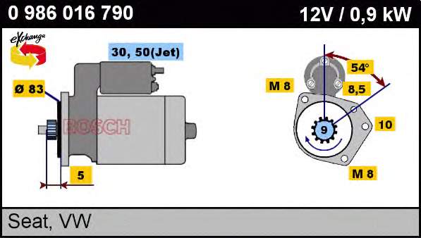 0986016790 Bosch motor de arranco