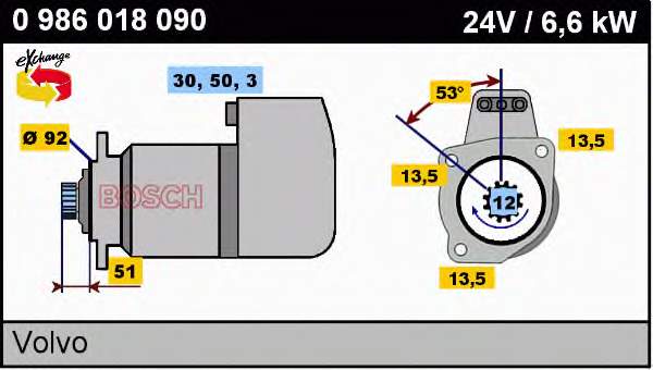 0986018090 Bosch motor de arranco