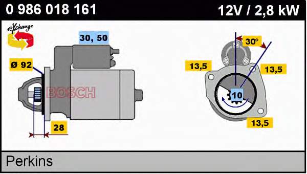 0986018161 Bosch motor de arranco