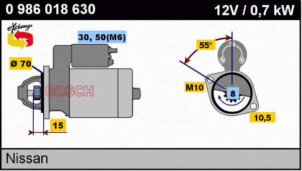 0986018630 Bosch motor de arranco