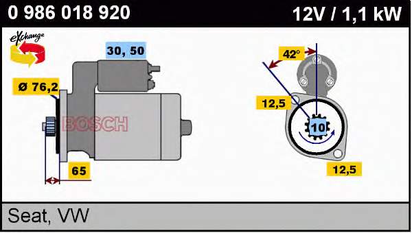 0 986 018 920 Bosch motor de arranco