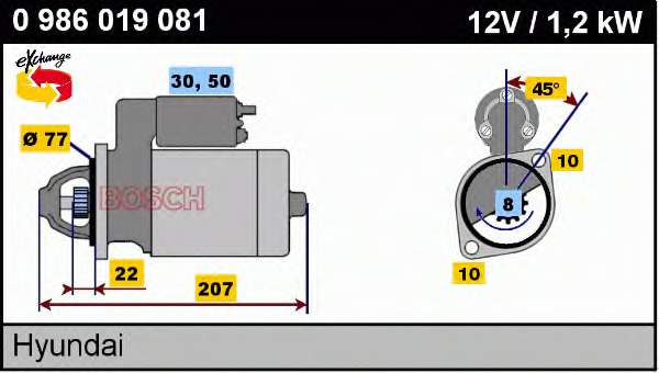 3610032640 Hyundai/Kia motor de arranco