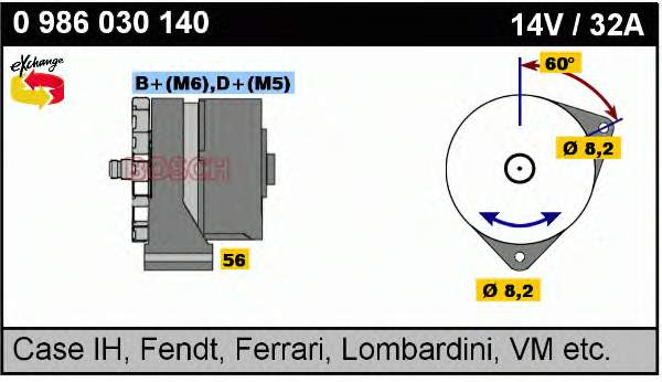 Gerador 0986030140 Bosch