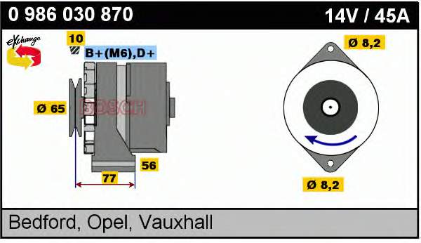 10480409 Opel gerador