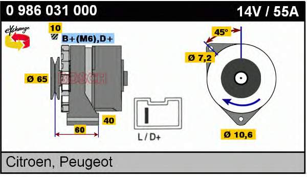 0986031000 Bosch gerador