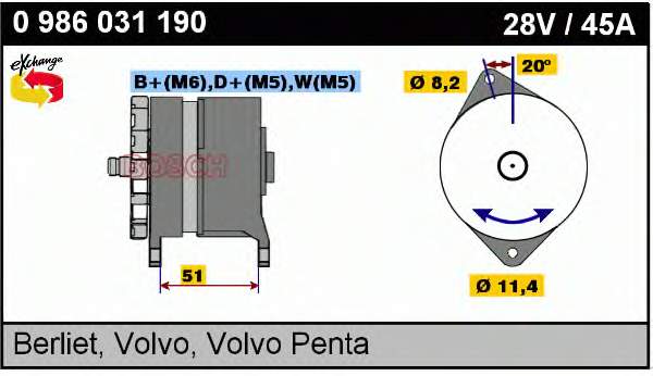 0986031190 Bosch gerador