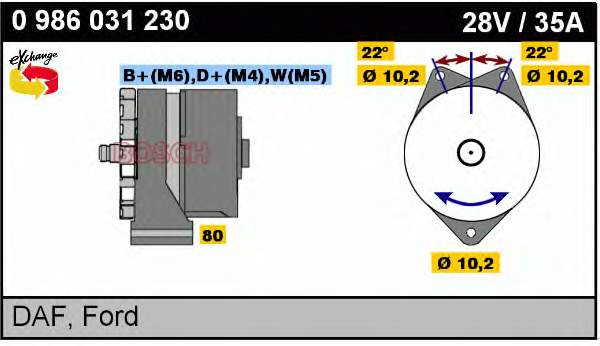 0986031230 Bosch gerador