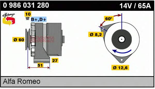 0986031280 Bosch gerador