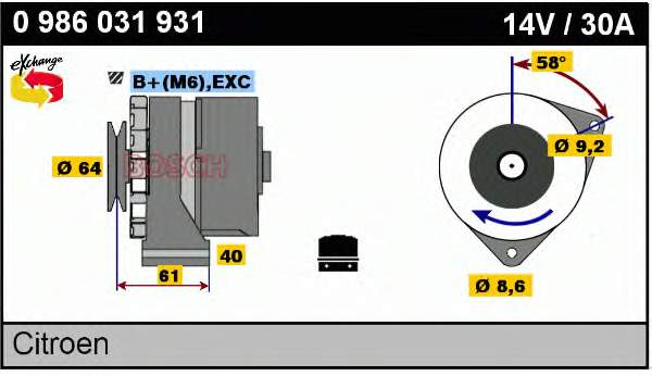 0986031931 Bosch gerador