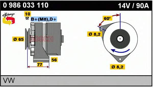 0986033110 Bosch gerador