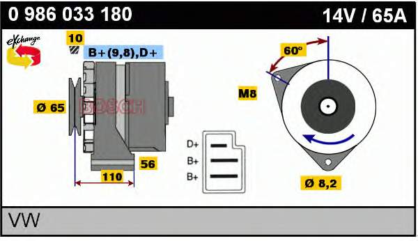 Gerador 0986033180 Bosch