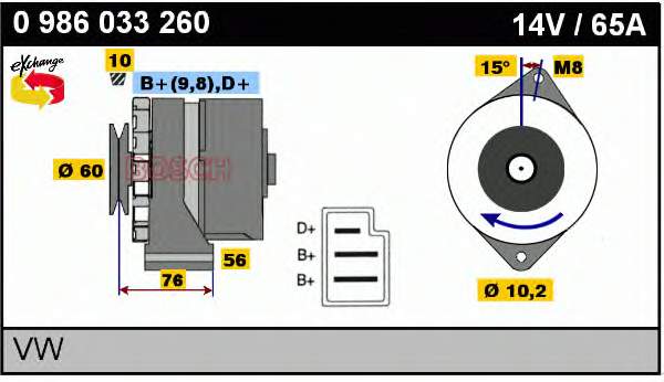 0986033260 Bosch gerador