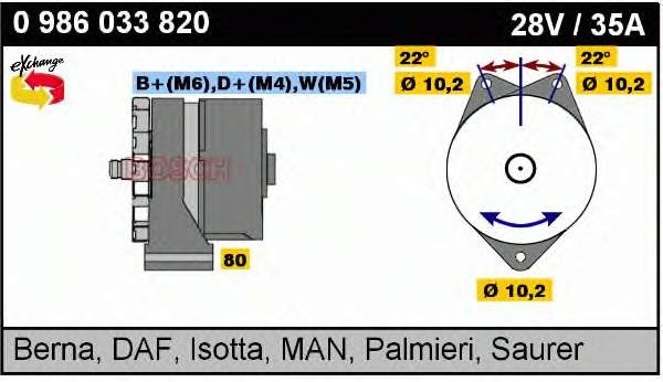 0986033820 Bosch gerador