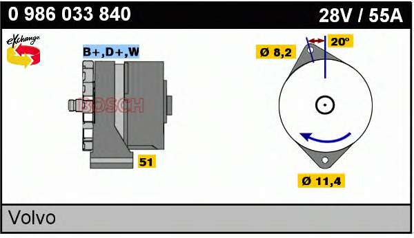 Gerador 0986033840 Bosch