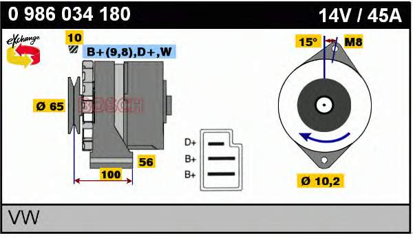 0986034180 Bosch gerador