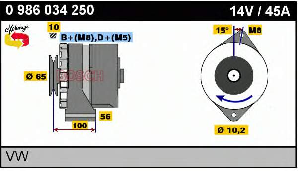 Gerador 0986034250 Bosch