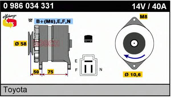 Gerador 0986034331 Bosch