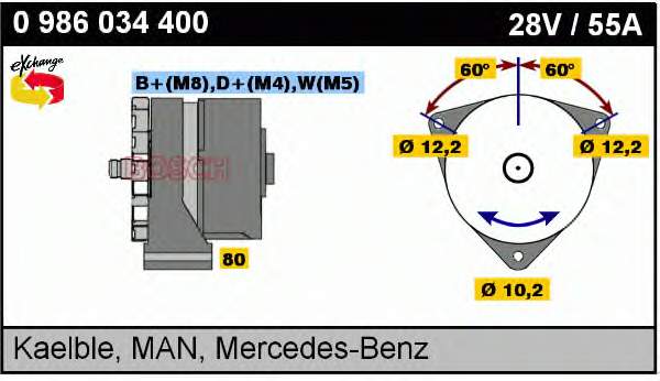 0986034400 Bosch gerador