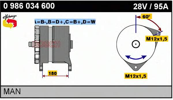 0986034600 Bosch gerador