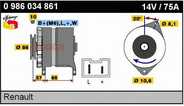 Gerador 0986034861 Bosch