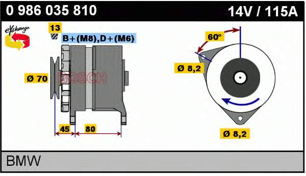 Gerador 0986035810 Bosch