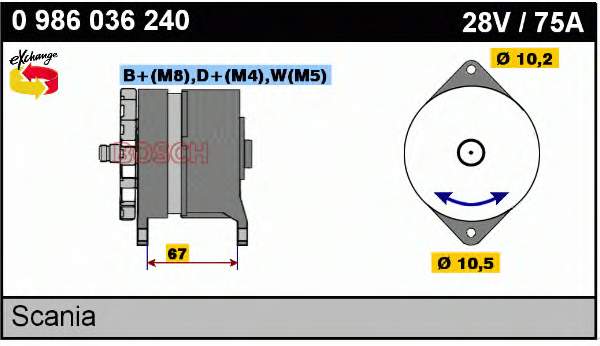 0986036240 Bosch gerador