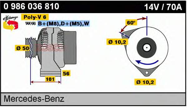 0986036810 Bosch gerador