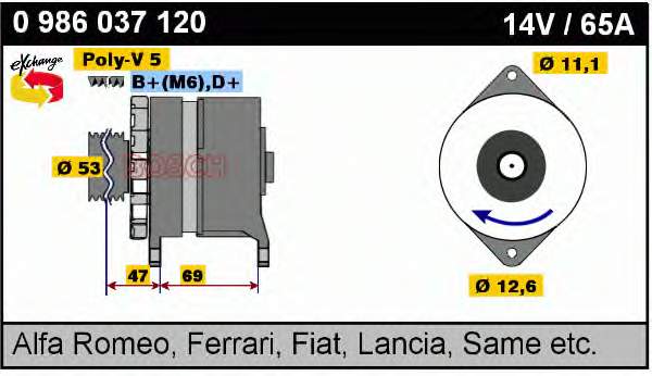 46231737 Fiat/Alfa/Lancia gerador