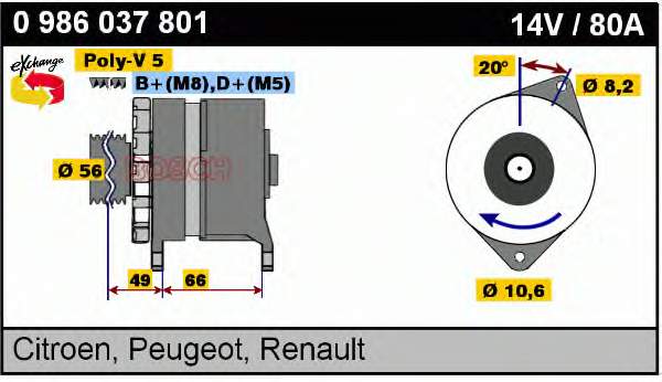 9612262680 Peugeot/Citroen gerador