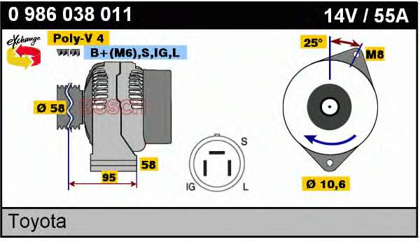 0986038011 Bosch gerador