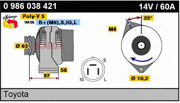 0986038421 Bosch gerador