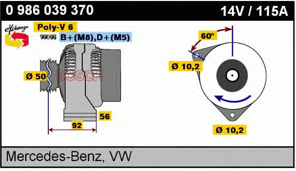 0986039370 Bosch gerador