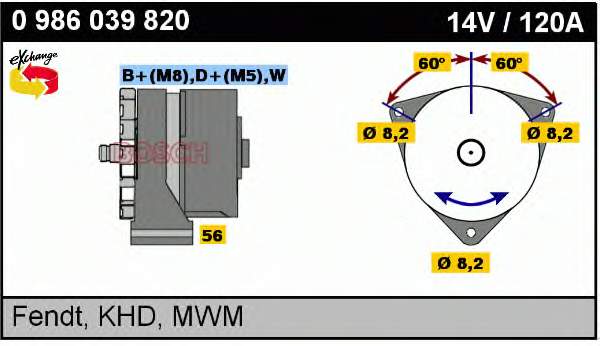 Gerador 0986039820 Bosch