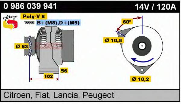 9617843180 Peugeot/Citroen gerador