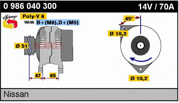 0986040300 Bosch gerador