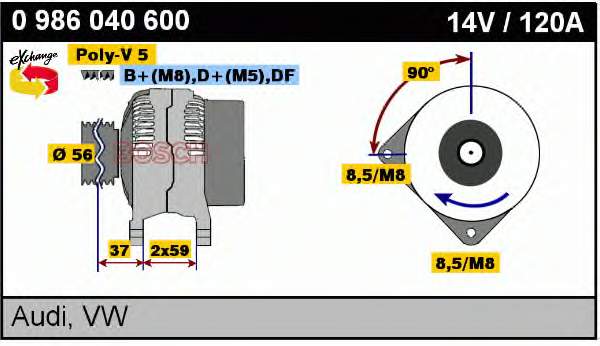 0986040600 Bosch gerador