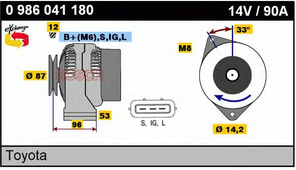 Gerador 0986041180 Bosch