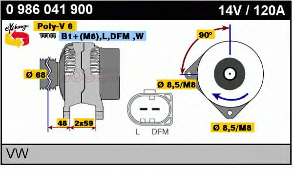 Gerador 0986041900 Bosch