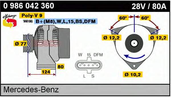 0986042360 Bosch gerador