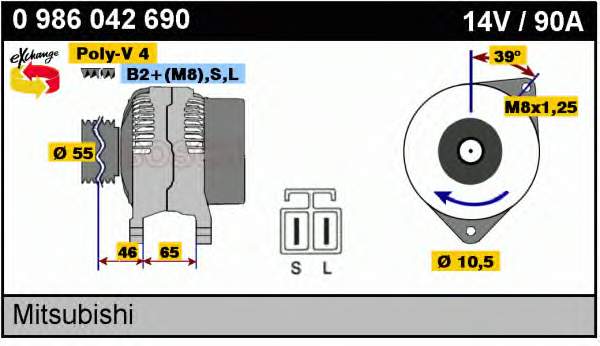 0 986 042 690 Bosch gerador