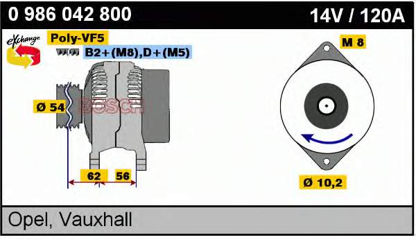 0986042800 Bosch gerador