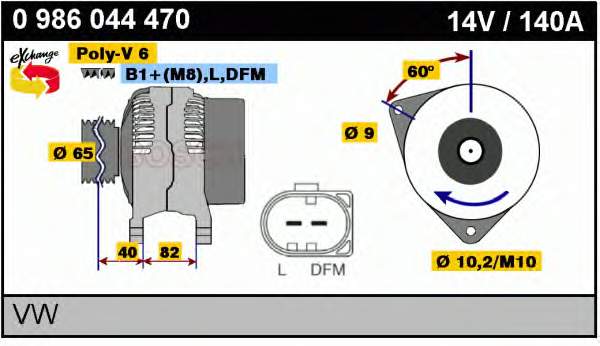 0 986 044 470 Bosch gerador