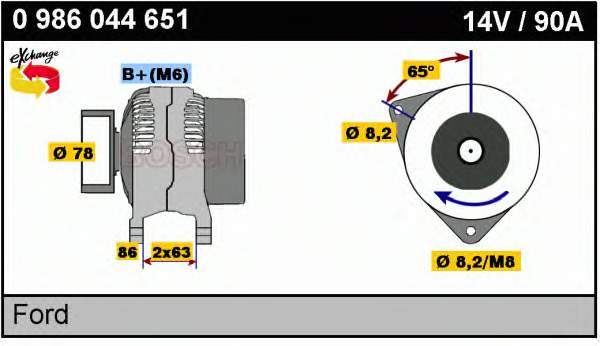 98AB10300JF Ford gerador