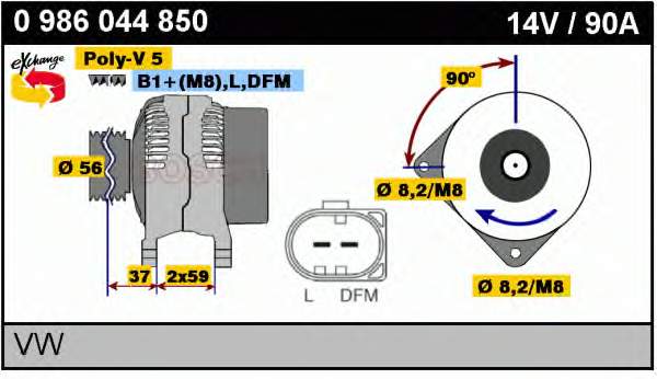 Gerador 0986044850 Bosch