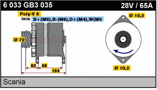 Gerador 6033GB3035 Bosch