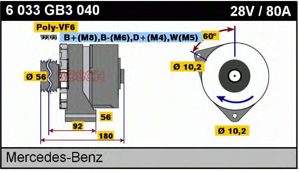 A0111545402 Mercedes gerador