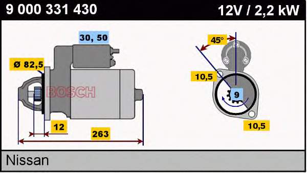 9000331430 Bosch motor de arranco