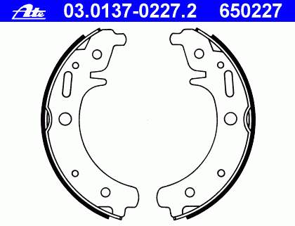 03.0137-0227.2 ATE sapatas do freio de tambor dianteiras