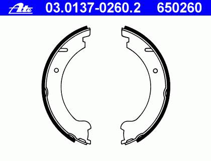 03.0137-0260.2 ATE sapatas do freio de estacionamento