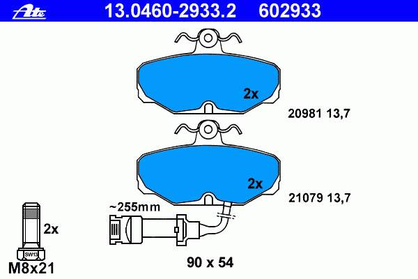 Sapatas do freio traseiras de disco 6189769 Ford